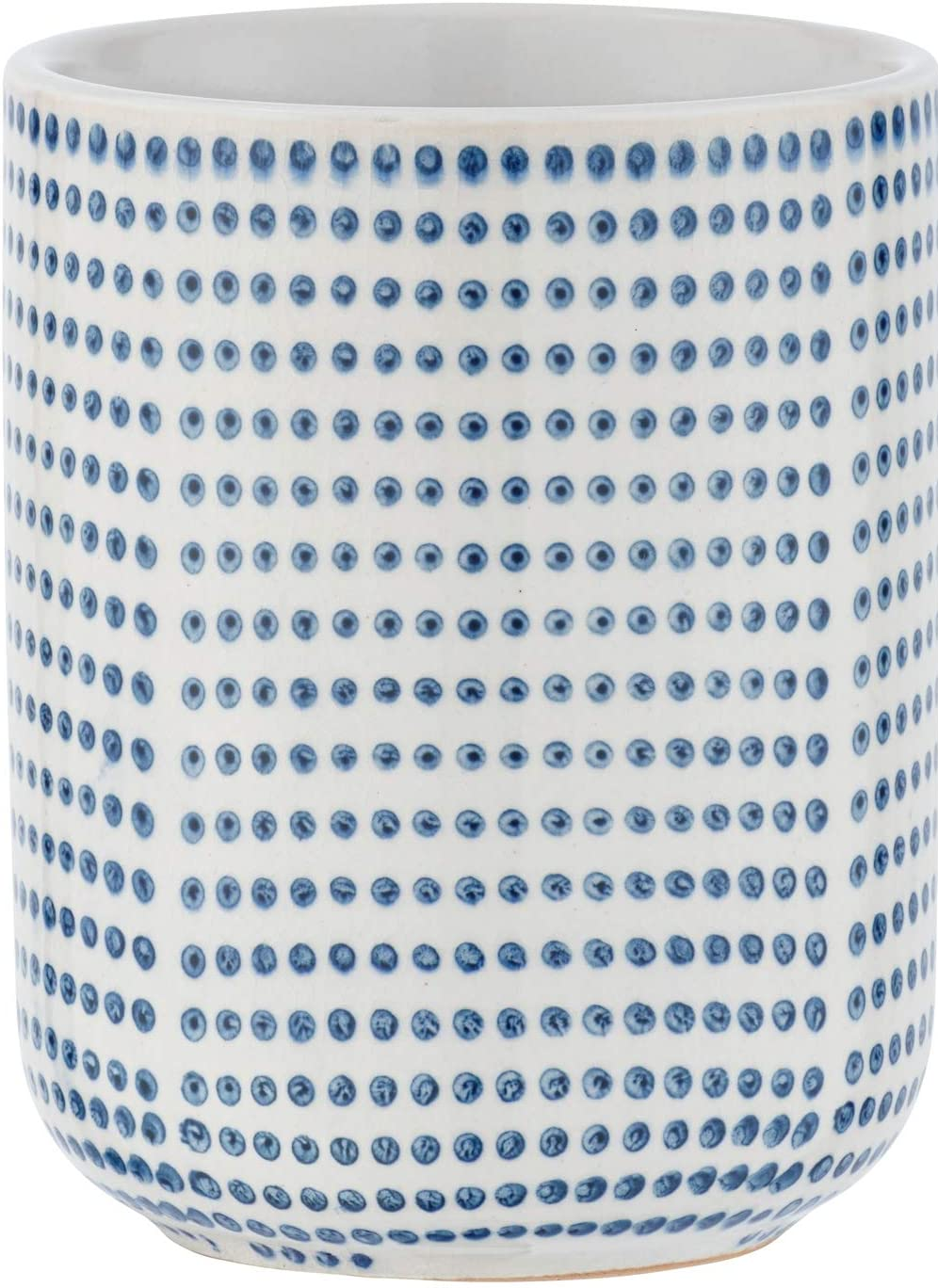 Zahnputzbecher Nole Keramik - Zahnbürstenhalter für Zahnbürste und Zahnpasta, Keramik, 7.5 x 9.5 x 7.5 cm, Weiß