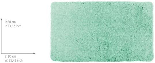 Badteppich Belize Turquoise, 60 x 90 cm - Badematte, sicher, flauschig, fusselfrei, Polyester, 60 x 90 cm, Türkis