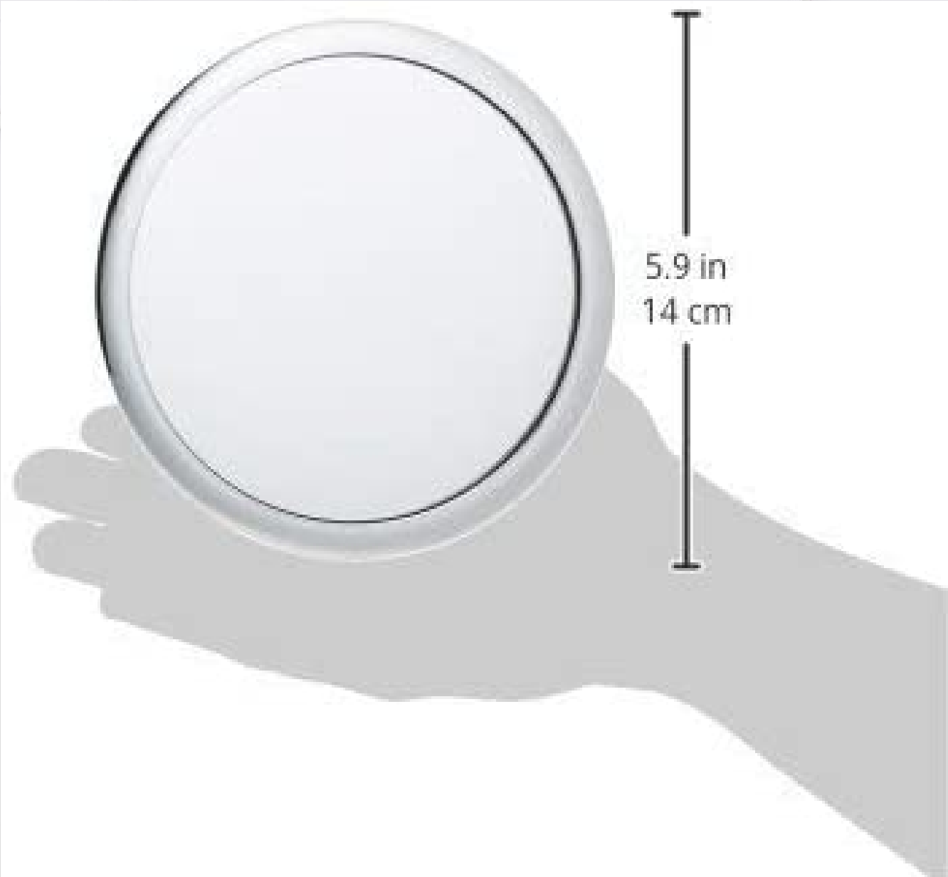 Kosmetik-Wandspiegel Pistoia Chrom - 5-fache Vergrößerung, mit Saugnapfhalterung, Spiegelfläche ø 12,5 cm, Kunststoff, 14.5 x 3.5 cm, Chrom