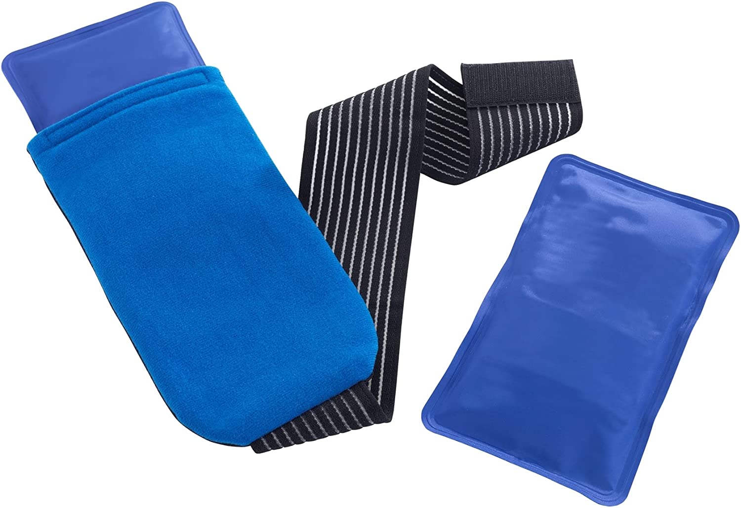 Thermo-Manschette 3-teilig - 3-teilige Thermo-Bandage für warme und kalte Anwendungen, Polyester, 76 x 0.5 x 13 cm, Schwarz