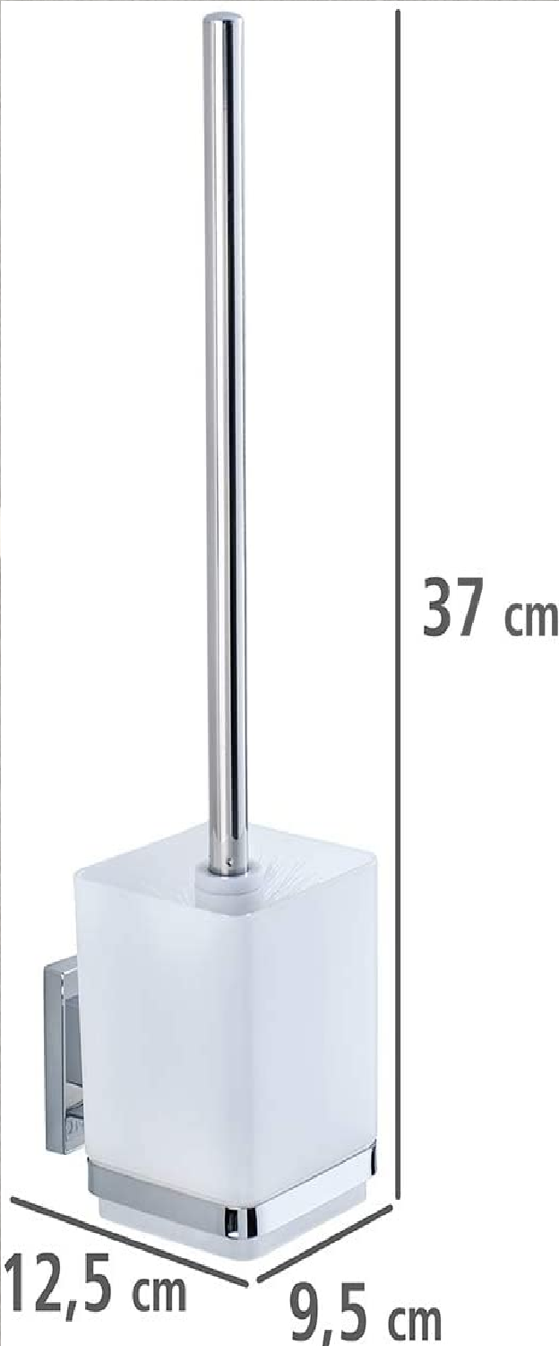 Vacuum-Loc® WC-Garnitur Quadro Edelstahl - WC-Bürstenhalter, Edelstahl rostfrei, 9.5 x 37 x 12.5 cm, Glänzend