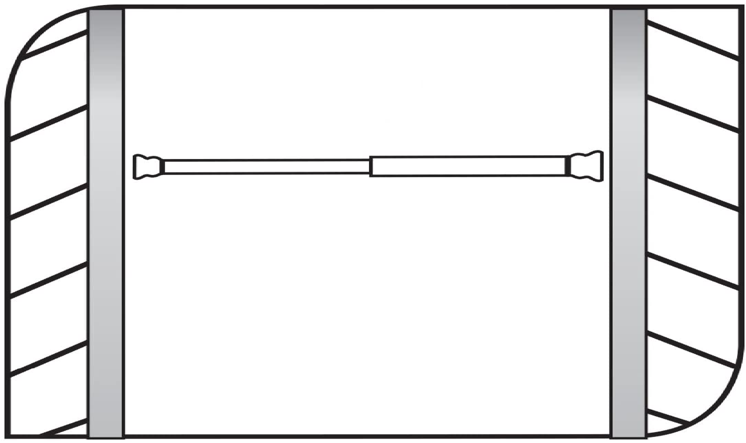 Duschvorhangstange Ø 19 mm ausziehbar von 70-115 cm, Aluminium, chrom