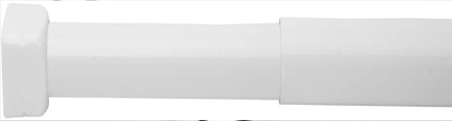 Duschvorhangstange Ø 19 mm ausziehbar von 70-115 cm, Aluminium, weiß