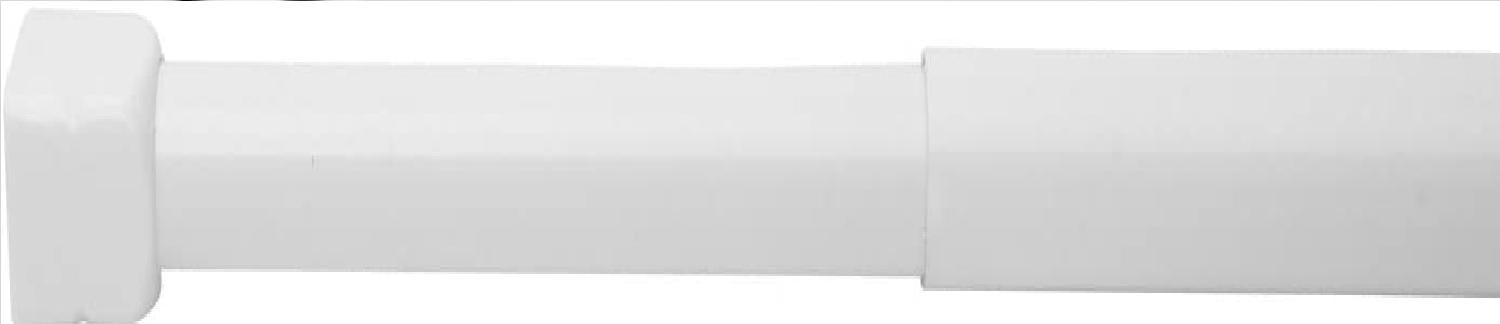 Duschvorhangstange Ø 19 mm ausziehbar von 110-185 cm, Aluminium, weiß