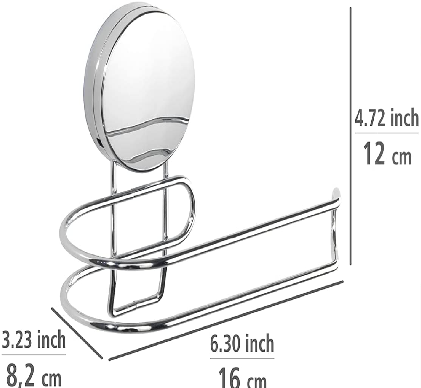 Toilettenpapierhalter Osimo, WC-Rollenhalter, Befestigen ohne Bohren Osmio Chrom 15,5 x 13 x 8,5 cm