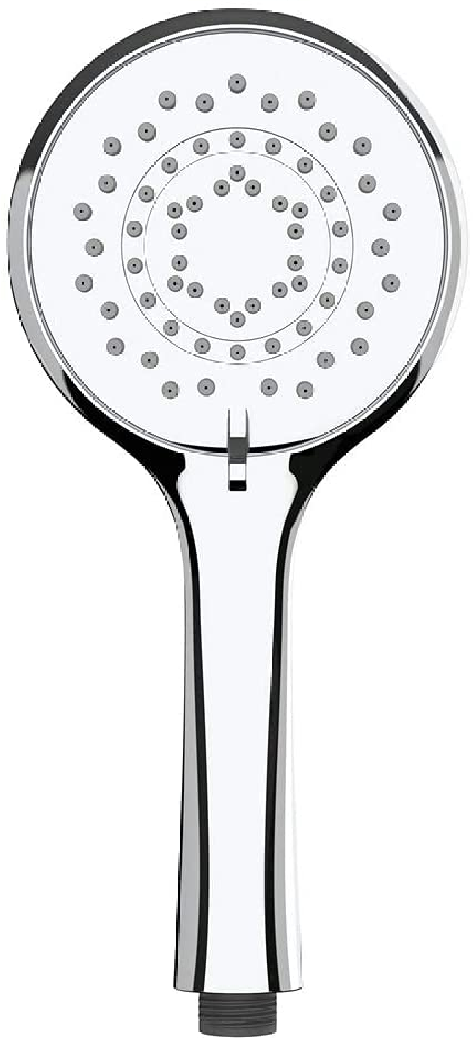 Duschkopf Watersaving Chrom Ø 11 cm, Universal-Handbrause, Duschbrause mit Wasserspar-System und 5 Strahlarten