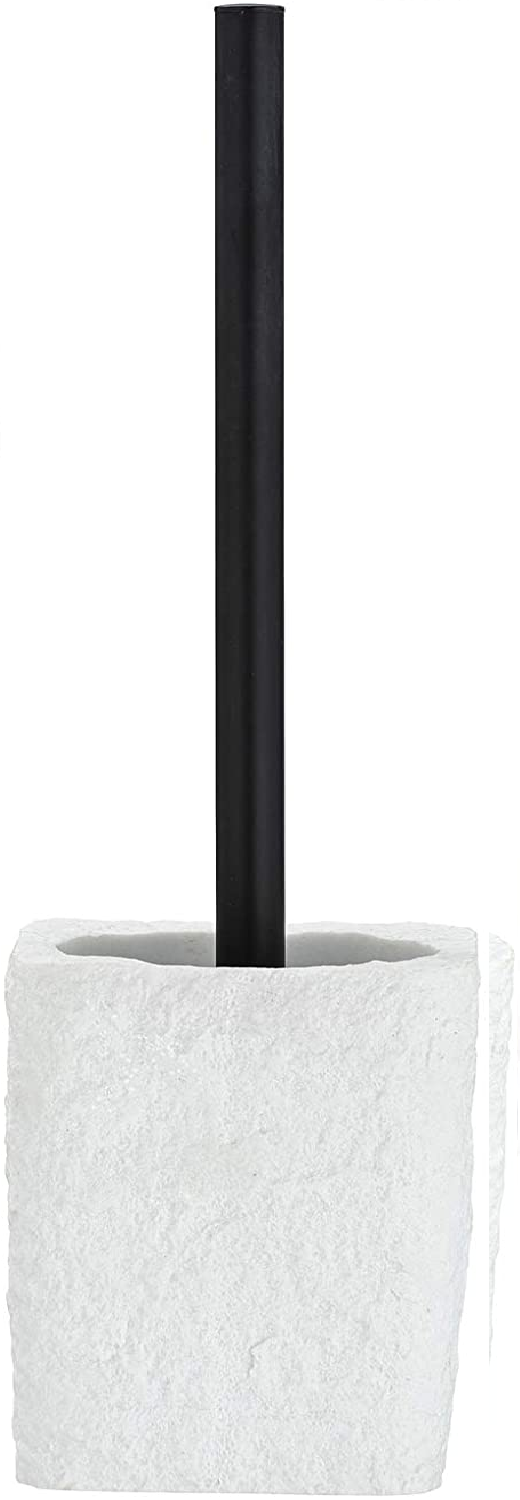 WC-Garnitur Villata Weiß - WC-Bürstenhalter, Polyresin, 11.2 x 37 x 10 cm, Weiß