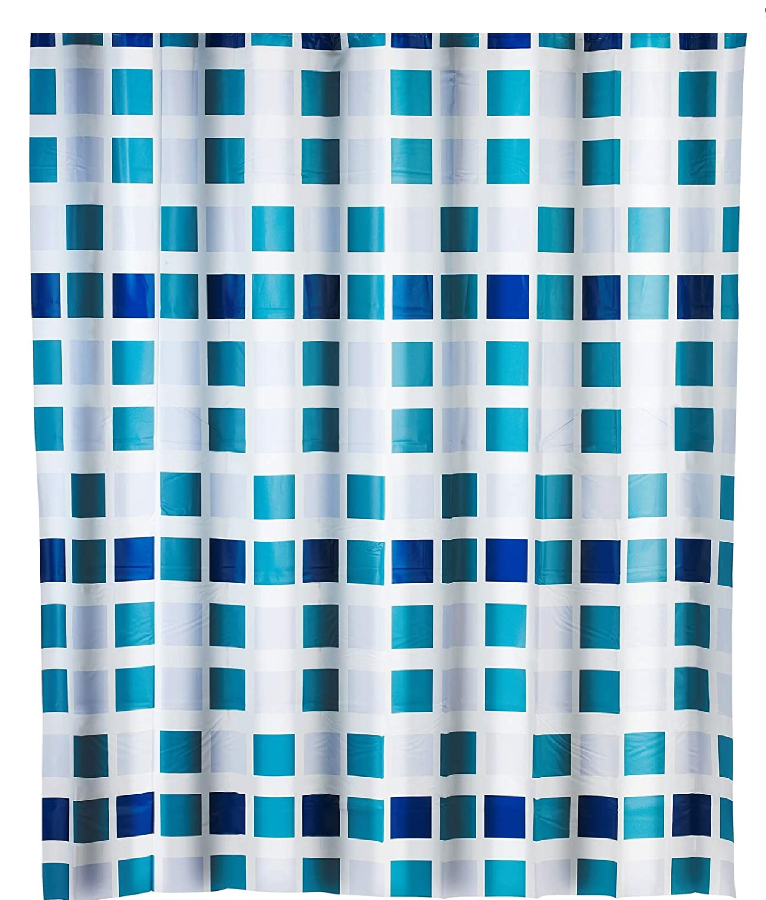 Duschvorhang Mosaik - wasserdicht, pflegeleicht, Polyethylen-Vinylacetat, 180 x 200 cm, Blau